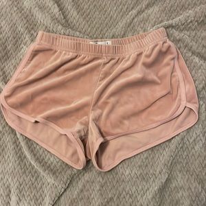 Pink Velvet lounge shorts